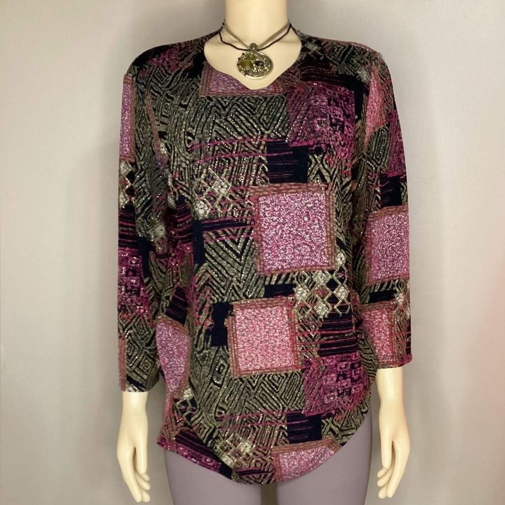 JM Collection Metallic Top
